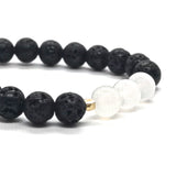 White Jade Lava Rock Stretch Bracelet