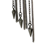 Gunmetal Chain and Spiked Ear Cuff
