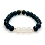 White Jade Lava Rock Stretch Bracelet